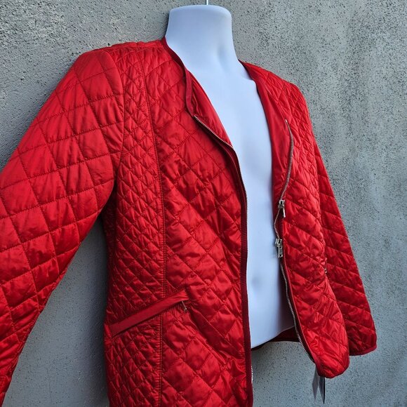 Paul & Shark Men’s Red Quilted Nylon Jacket L Lightweight Zip Front Italy NWT - Picture 10 of 14